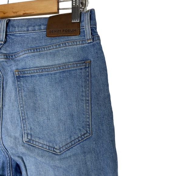 Denim Forum ‘The Arlo High-Rise Straight’ Blue Wash Button-Fly Jeans Size 29 - Picture 7 of 11